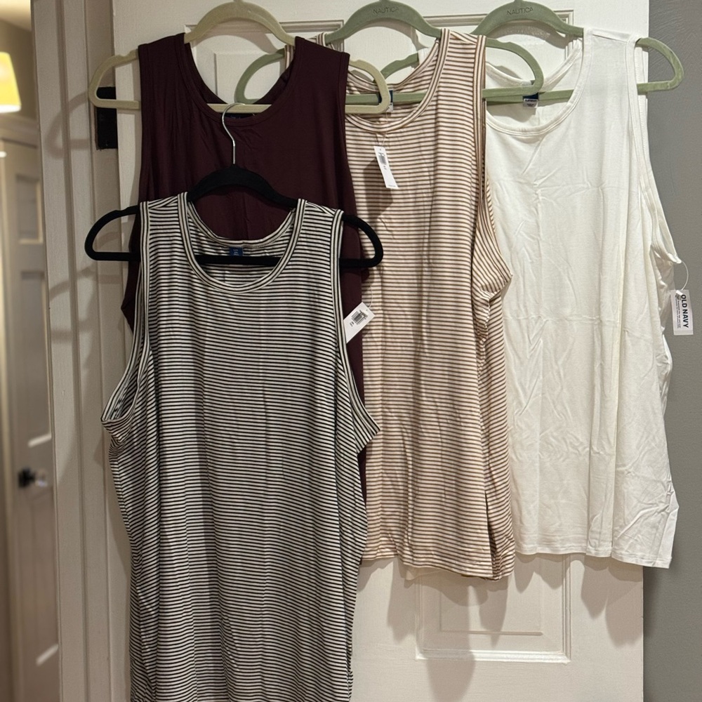 Old Navy Luxe Tank tops, all brand new, three have tags, one came off. XXL Tall